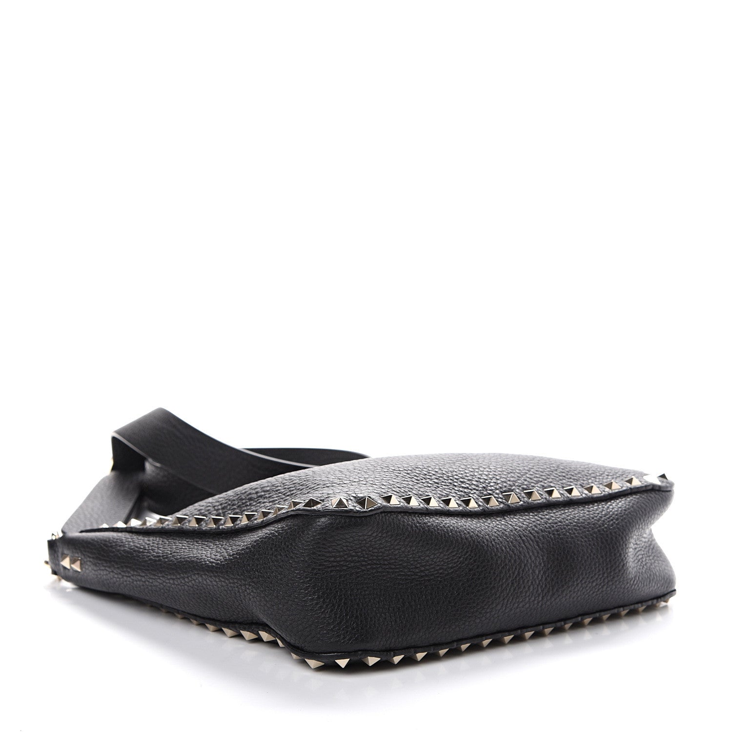 Valentino Garavani Pebbled Calfskin Small Rockstud Flip-Lock Messenger Bag Black 3 of 8