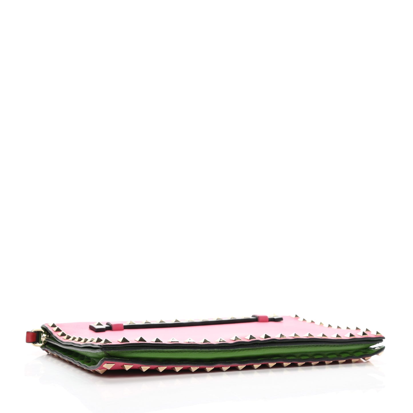 Nappa Rockstud Wristlet Clutch Deep Rose Green Grey Scarlet