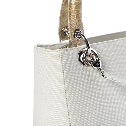 Christian Dior Canvas Crocodile Medium Lady Dior Vert Clair 15 of 19