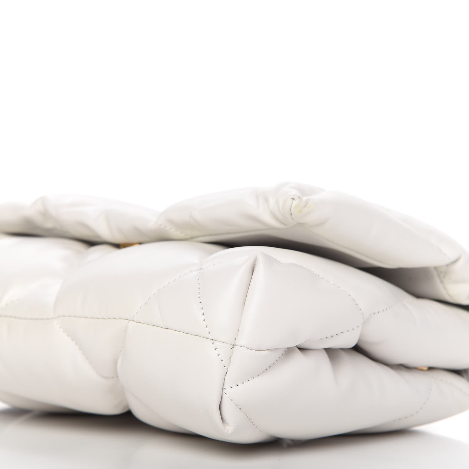 Balenciaga Nappa Calfskin Quilted Touch B Puffy Clutch White 7 of 9
