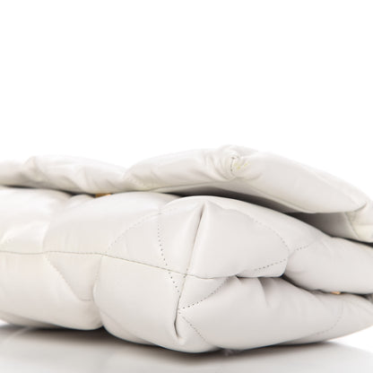 Balenciaga Nappa Calfskin Quilted Touch B Puffy Clutch White 7 of 9