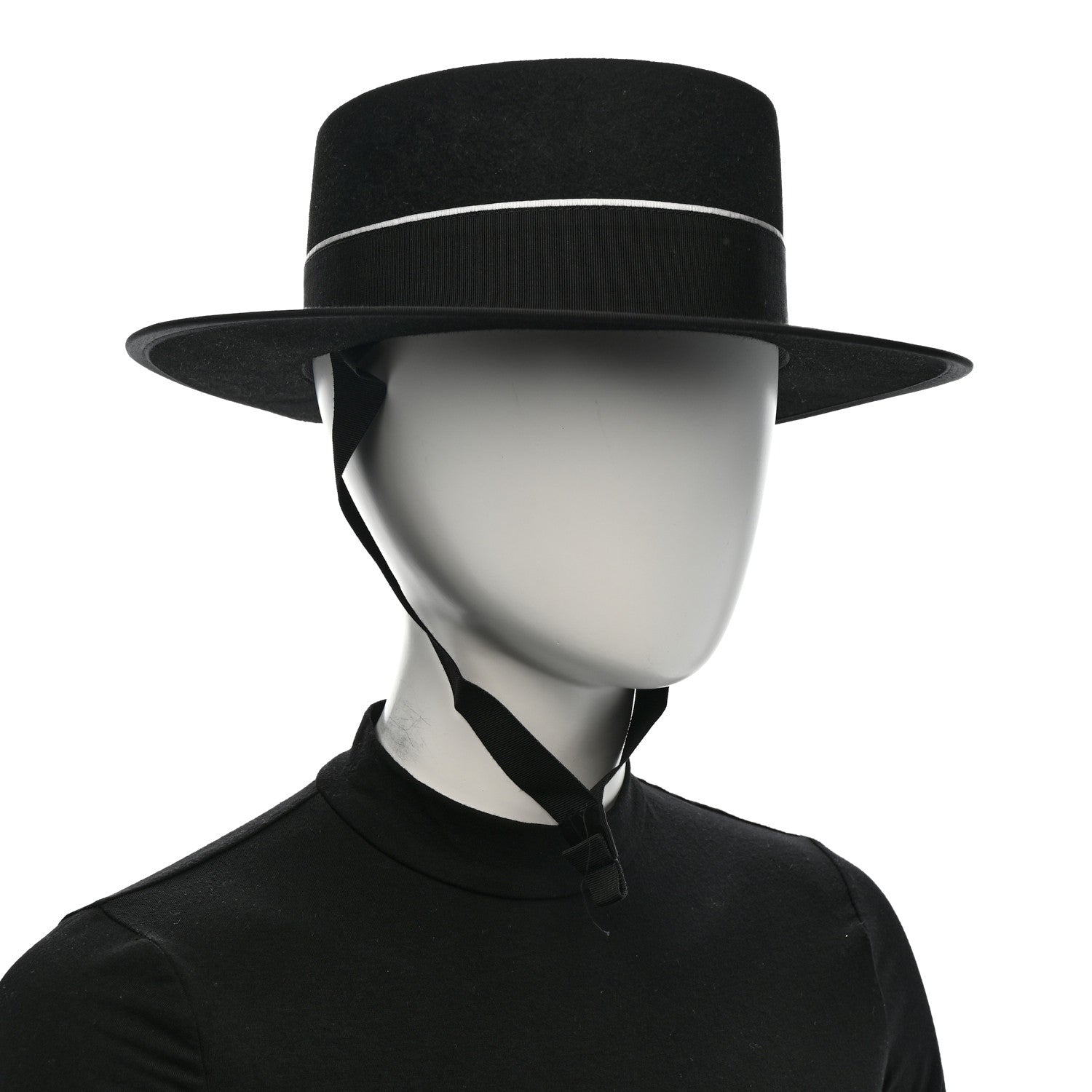 Christian Dior Felt Diorodeo Large Brim Hat 58 Black 2 of 10