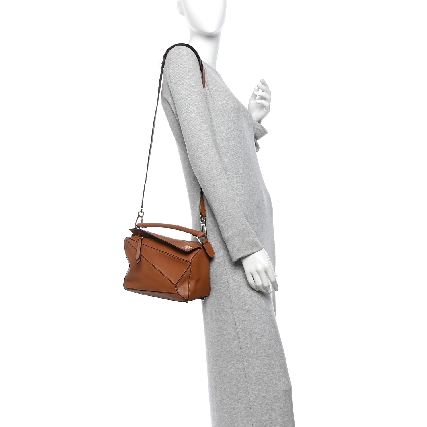 Loewe Calfskin Small Puzzle Bag Tan 2 of 11