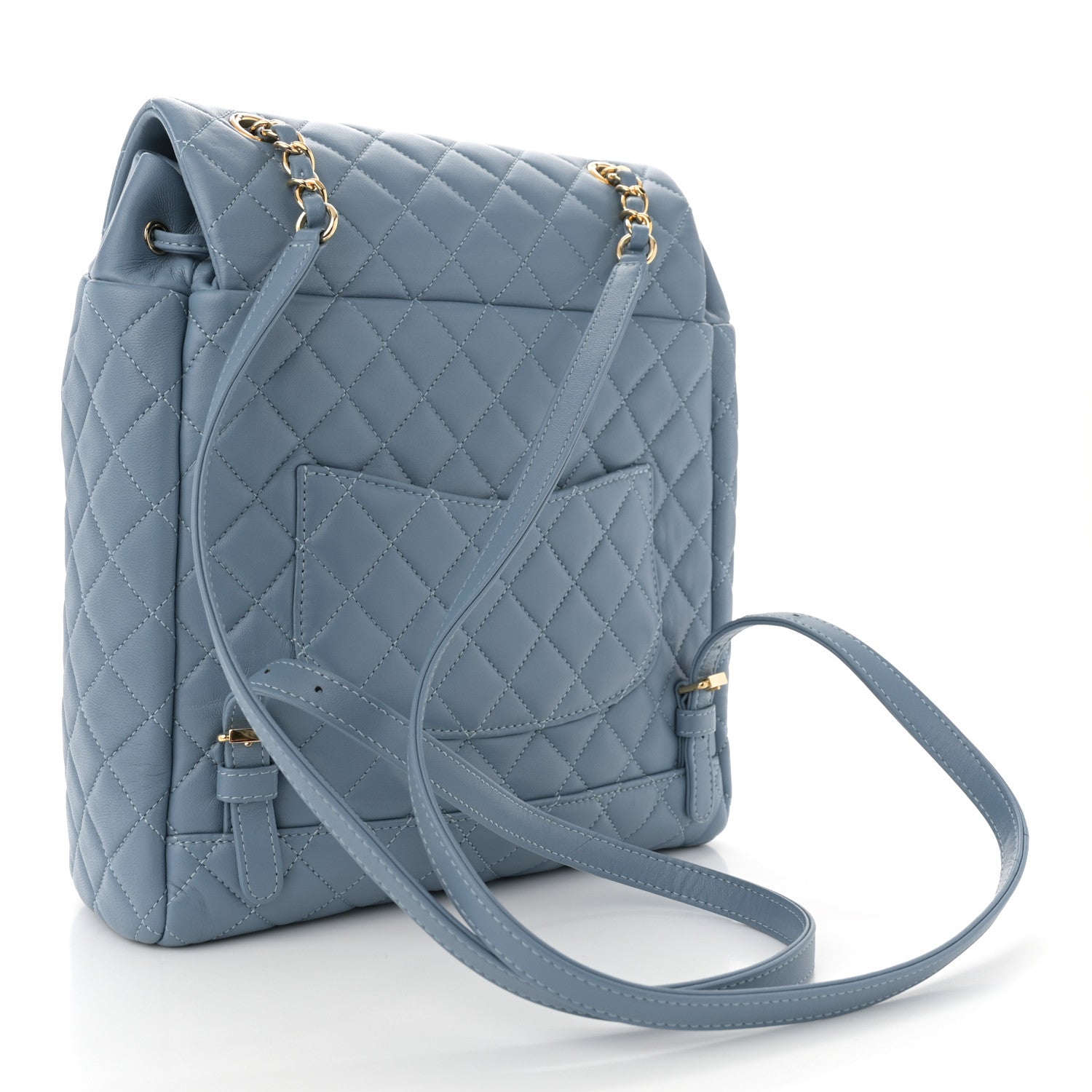 Chanel Lambskin Quilted Large Urban Spirit Backpack Light Blue 3 of 11