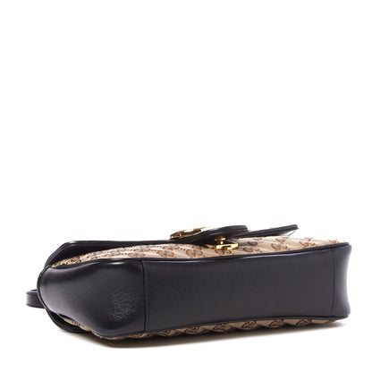 Gucci Monogram Matelasse Diagonal Small GG Marmont Shoulder Bag Beige Black 3 of 8