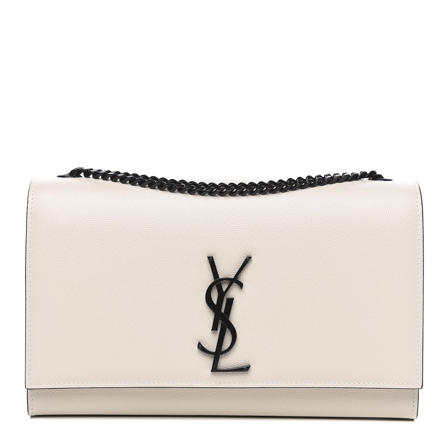 Grain De Poudre Medium Classic Monogram Kate Satchel Porcellana Black