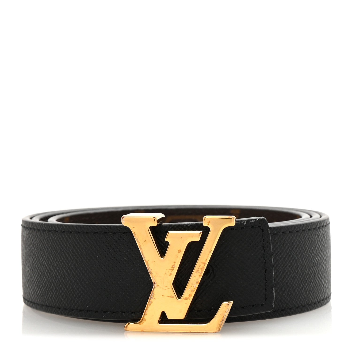 Louis Vuitton Calfskin Monogram 30mm LV Initiales Reversible Belt 85 34 Black 1 of 5