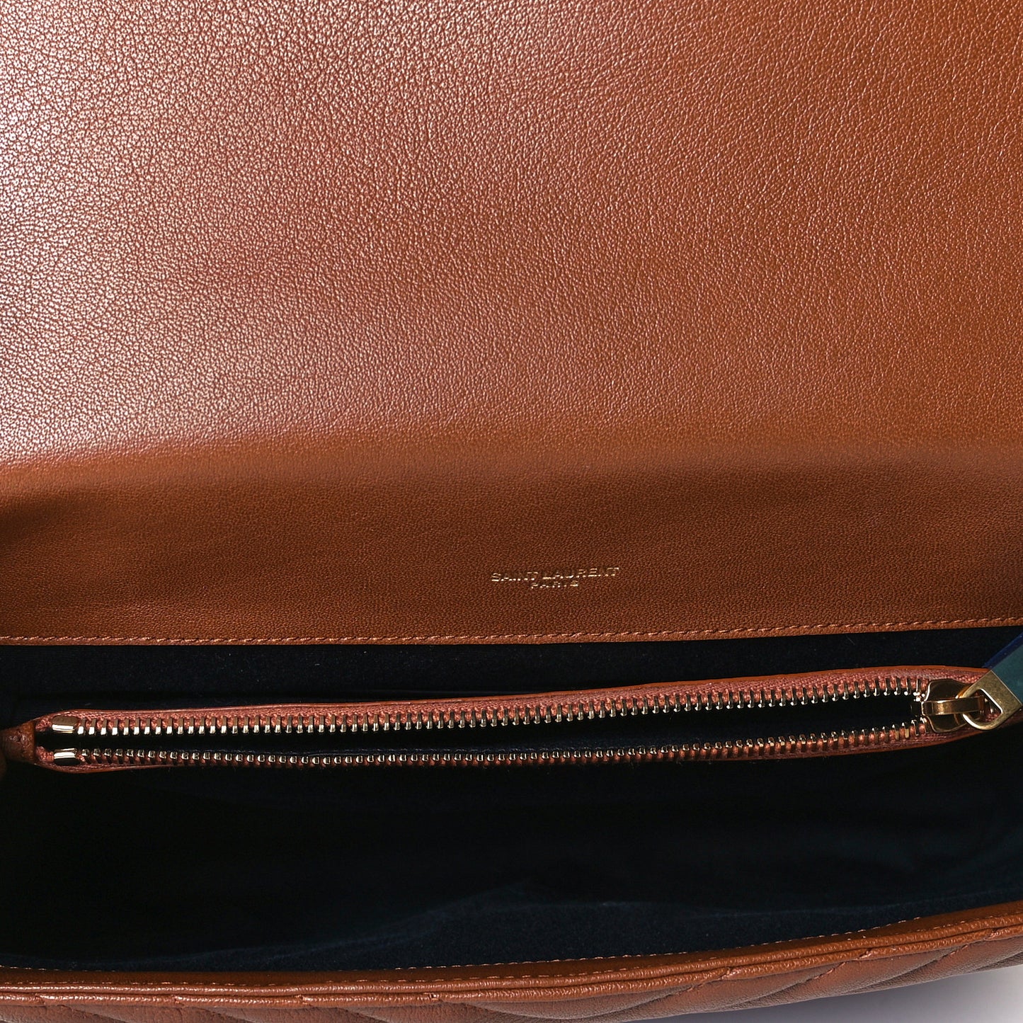 Sheepskin Matelasse Chevron Monogram Large College Satchel Brick