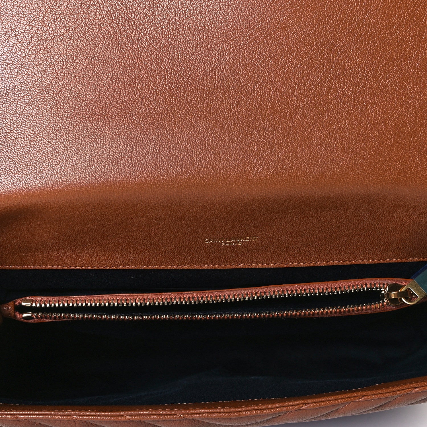 Saint Laurent Sheepskin Matelasse Chevron Monogram Large College Satchel Brick 7 of 8