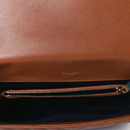 Saint Laurent Sheepskin Matelasse Chevron Monogram Large College Satchel Brick 7 of 8