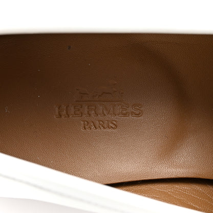 Hermes Calfskin Womens Royal Loafers 36 White 8 of 10