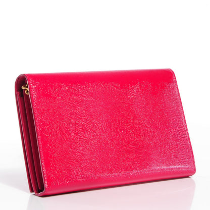 Saint Laurent Grain De Poudre Classic Letters Chain Wallet Fuchsia 2 of 7