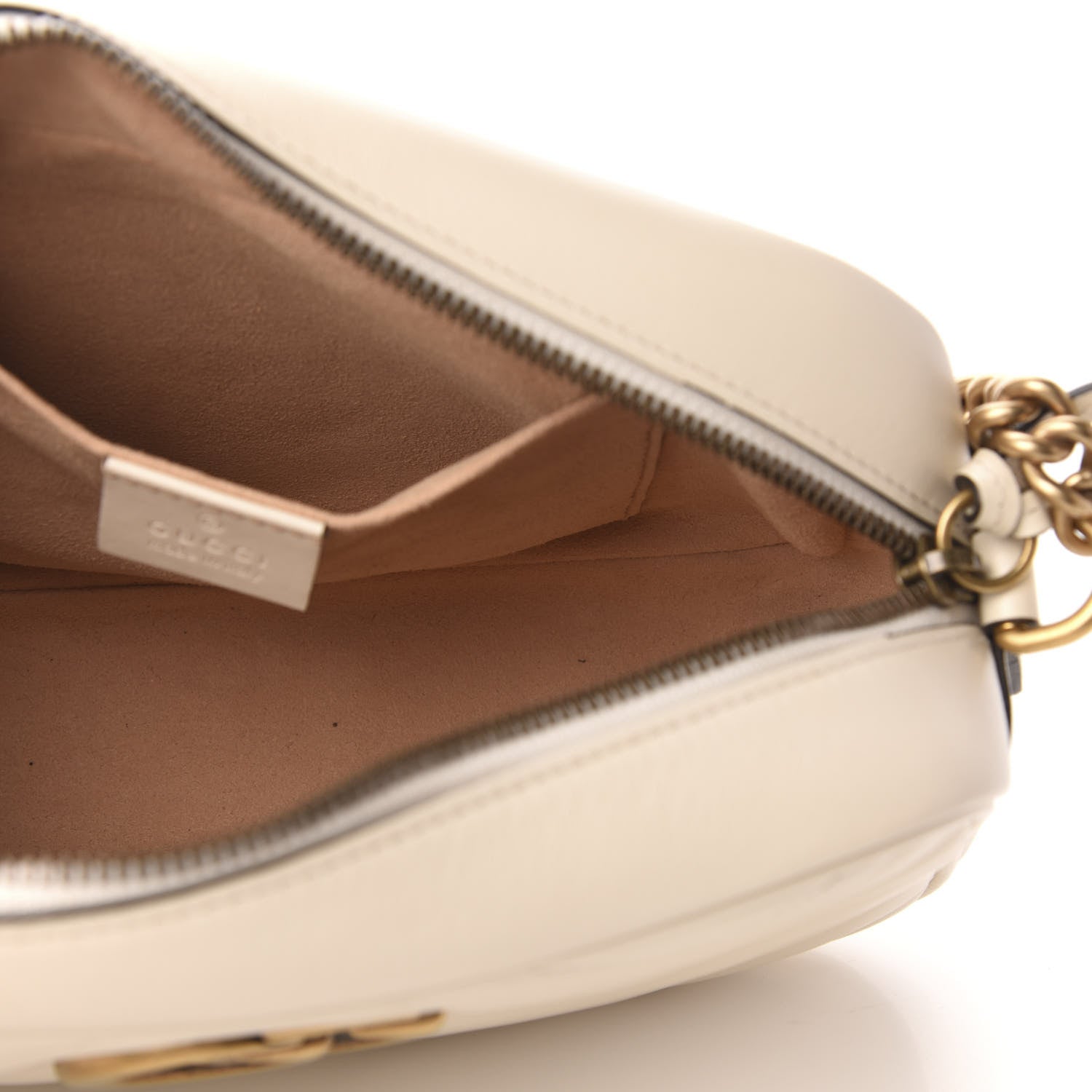 Gucci Calfskin Matelasse Small GG Marmont Chain Shoulder Bag White 5 of 9