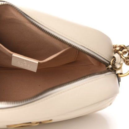Gucci Calfskin Matelasse Small GG Marmont Chain Shoulder Bag White 5 of 9