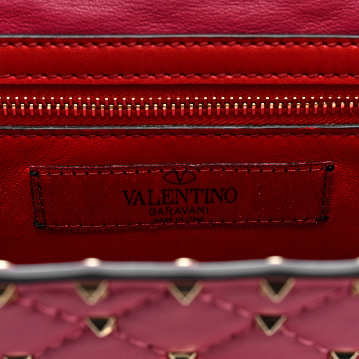 Valentino Garavani Nappa Rockstud Spike Wallet On Chain Disco Pink 6 of 9