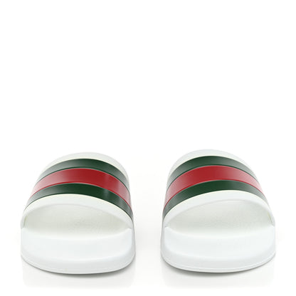 Gucci Rubber Web Mens Pool Slide Sandals 9 Great White 2 of 8