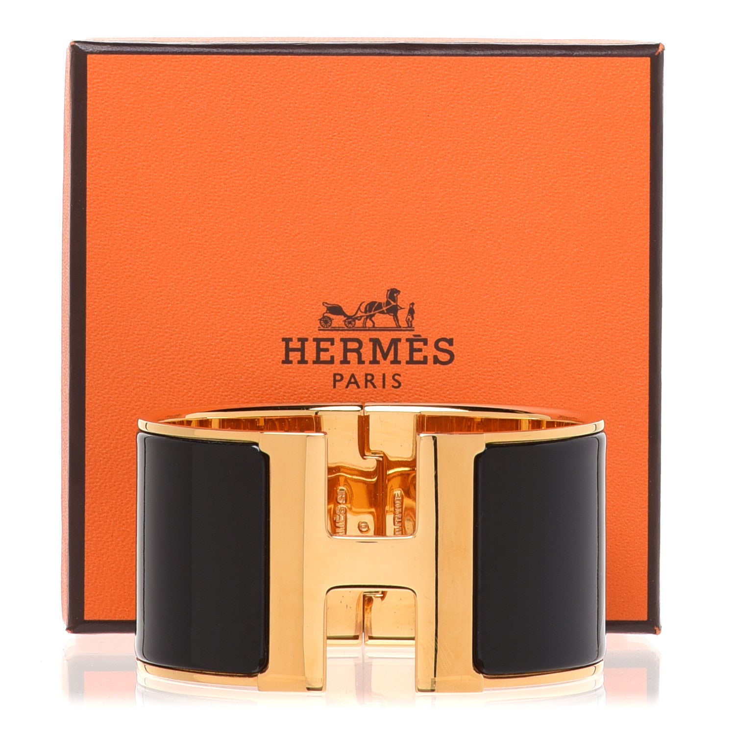 Hermes Enamel Extra Wide Clic Clac H Bracelet PM Black 6 of 6