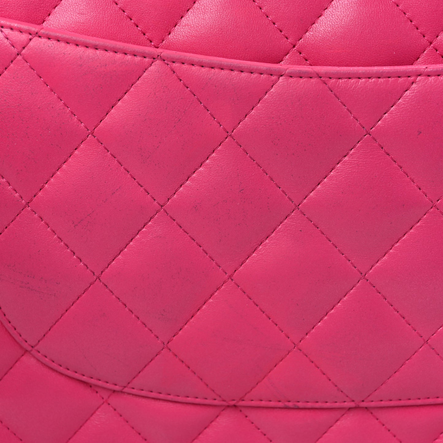 Lambskin Quilted Jumbo Double Flap Dark Pink