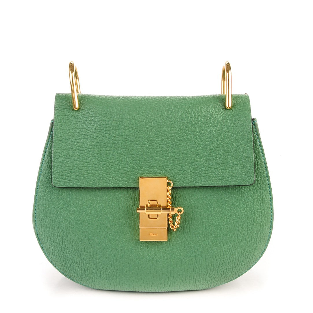 Grained Lambskin Drew Shoulder Bag Soft Green
