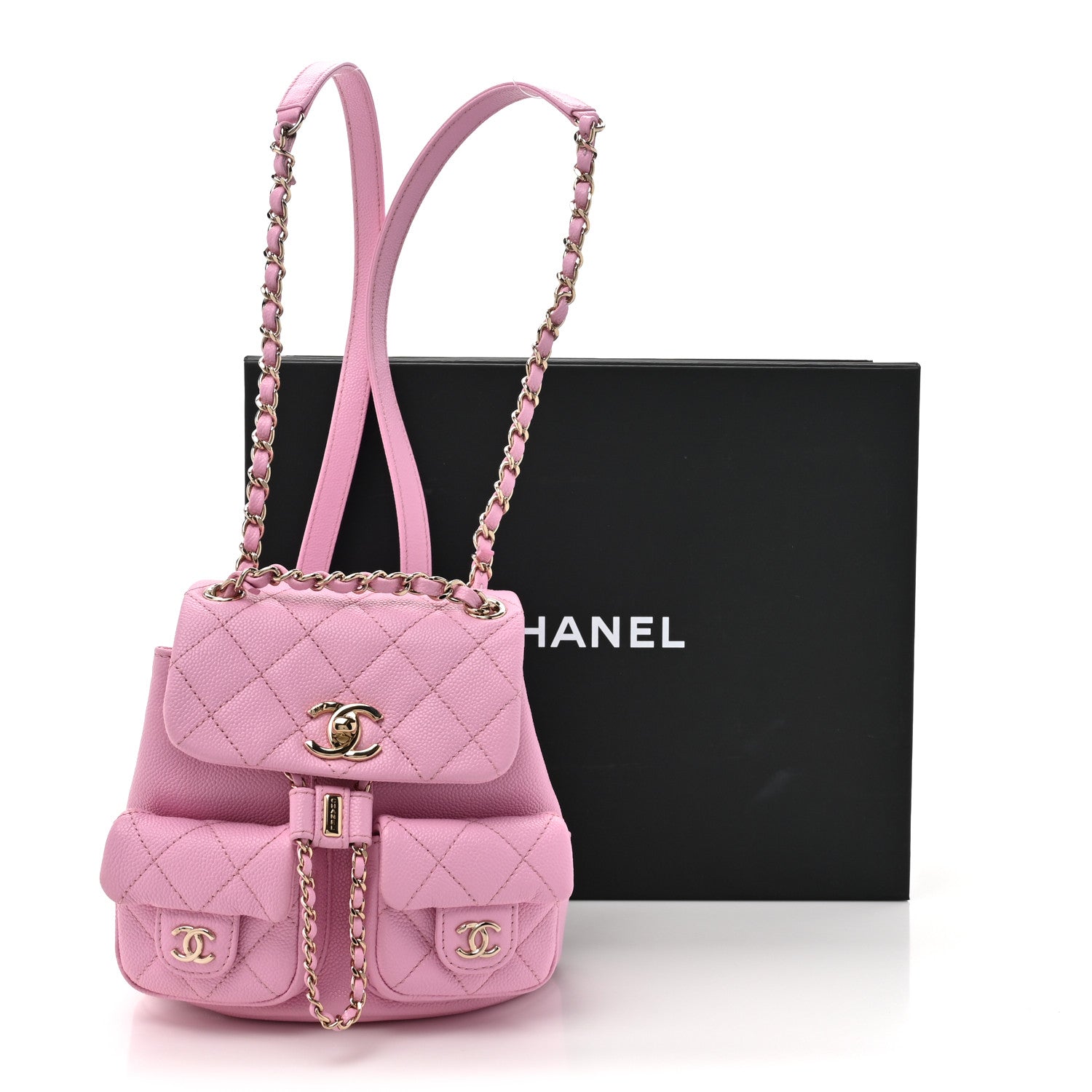 Chanel Shiny Caviar Quilted Small Duma Pockets Drawstring Backpack Lilac 11 of 11