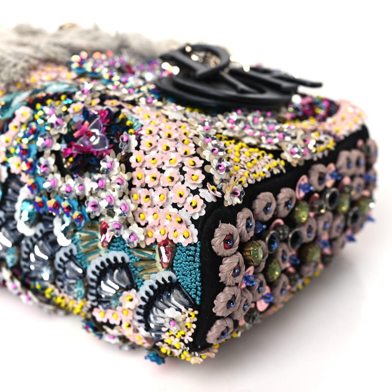 Christian Dior Calfskin Embroidered Sequin East West Lady Dior Multicolor 8 of 8