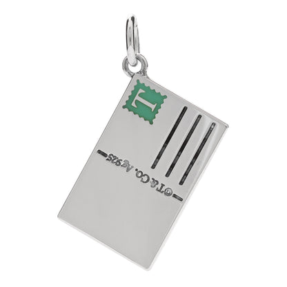 Tiffany Sterling Silver Enamel Milan Postcard Charm Blue 3 of 5