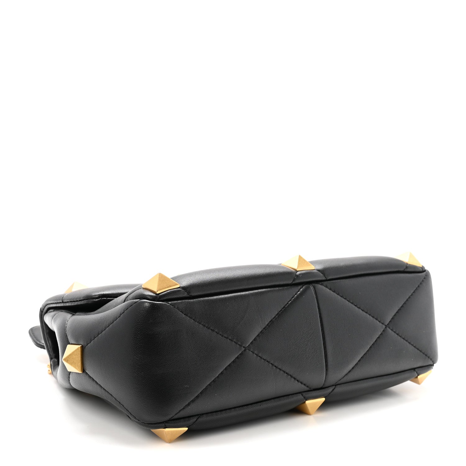 Valentino Garavani Nappa Large Roman Stud Shoulder Bag Black 4 of 9
