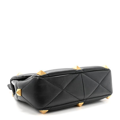 Valentino Garavani Nappa Large Roman Stud Shoulder Bag Black 4 of 9