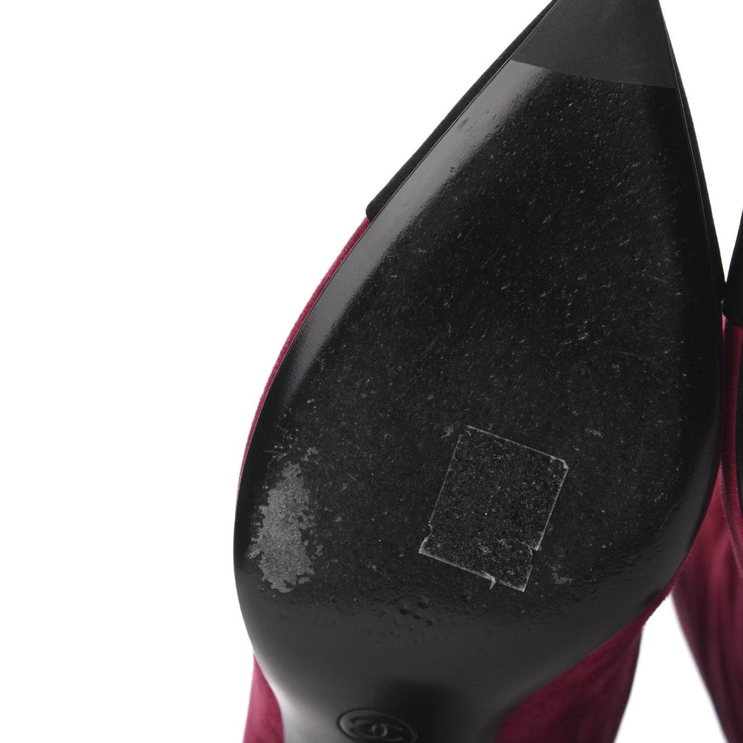 Suede Calfskin Satin Gabrielle Cap Toe Short Boots 40 Burgundy Black