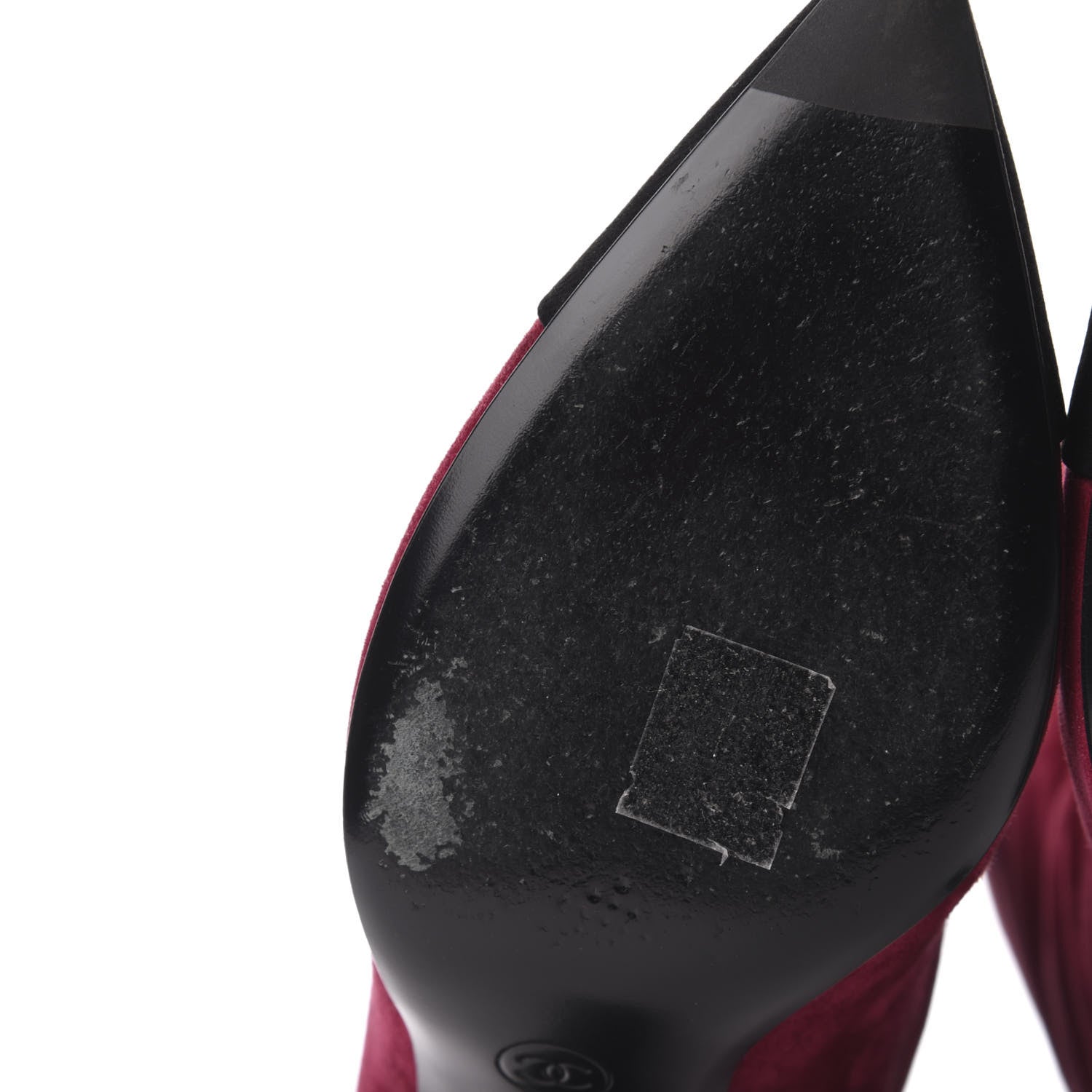 Chanel Suede Calfskin Satin Gabrielle Cap Toe Short Boots 40 Burgundy Black 9 of 10