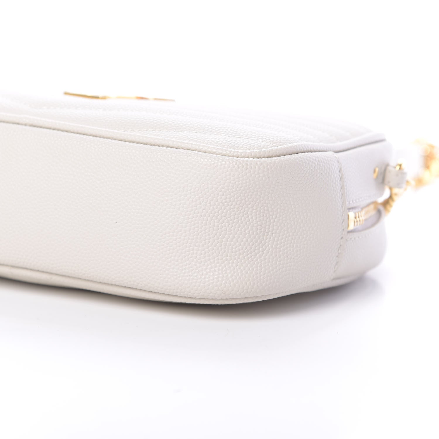 Saint Laurent Grain De Poudre Matelasse Monogram Mini Lou Camera Bag Crema Soft 10 of 11