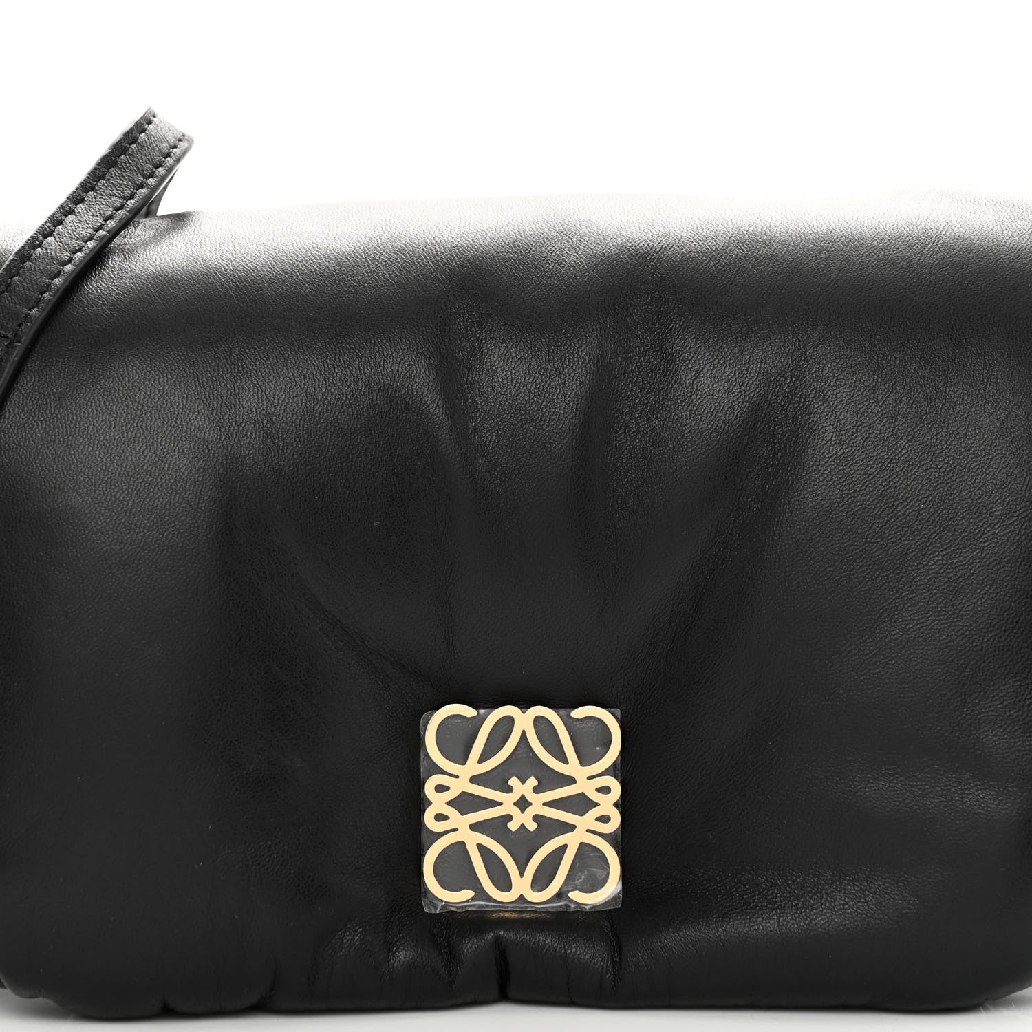 Loewe Shiny Nappa Lambskin Mini Goya Puffer Bag Black 7 of 10