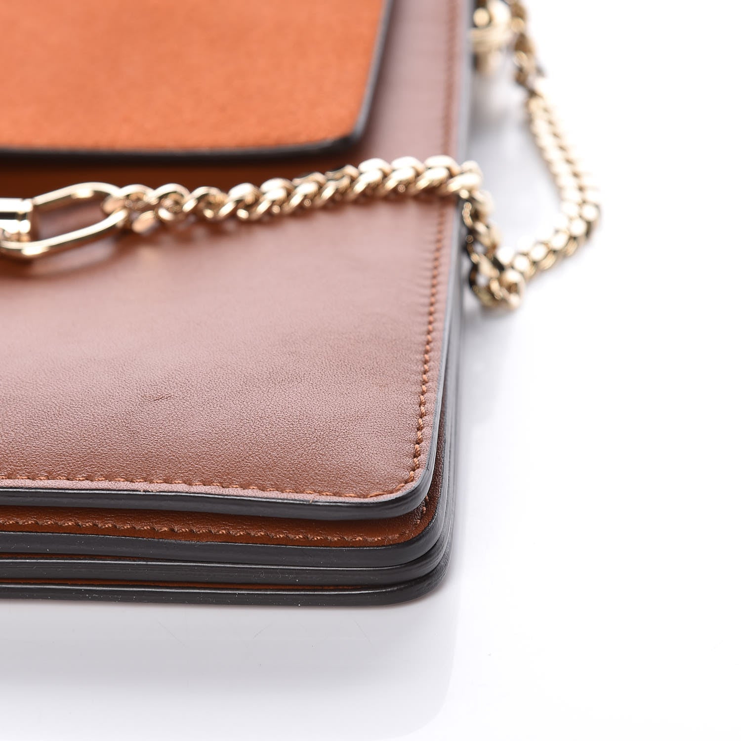 Chloe Suede Calfskin Medium Faye Shoulder Bag Tobacco 6 of 12