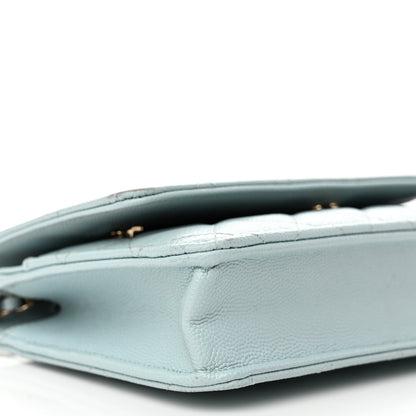 Chanel Caviar Quilted Wallet On Chain WOC Light Blue 10 of 18