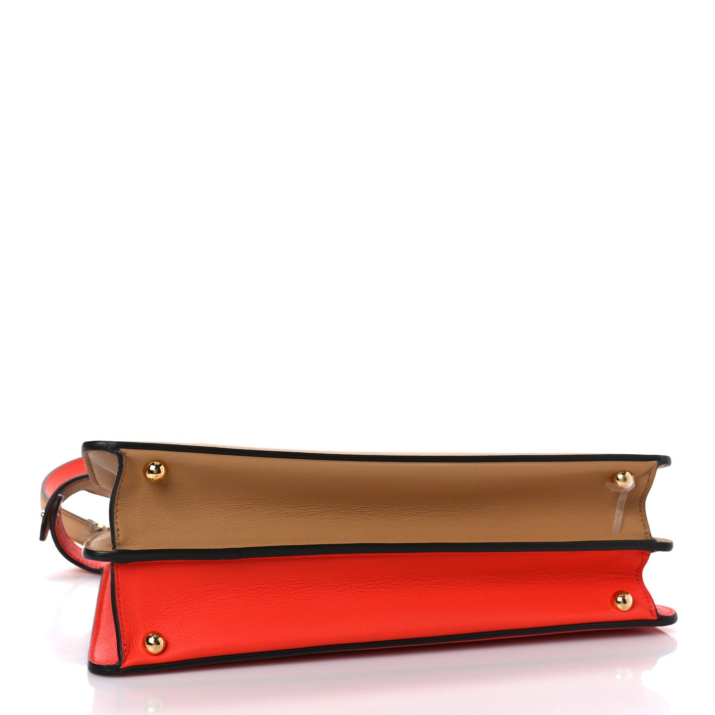 Vitello Seta Nappa Plexiglass Bi-Color Medium Peekaboo I SEE U Satchel Miele Scuro Tulipano