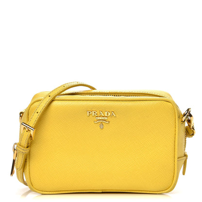 Prada Saffiano Mini Camera Crossbody Bag Ocra 1 of 12