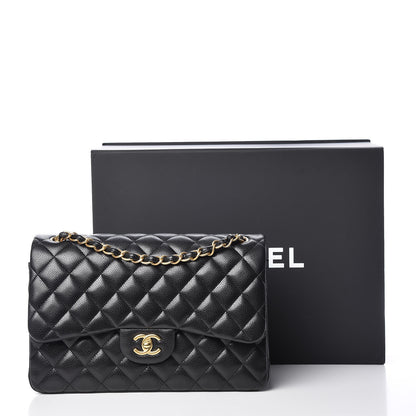 Chanel Caviar Quilted Jumbo Double Flap Black 12 of 12