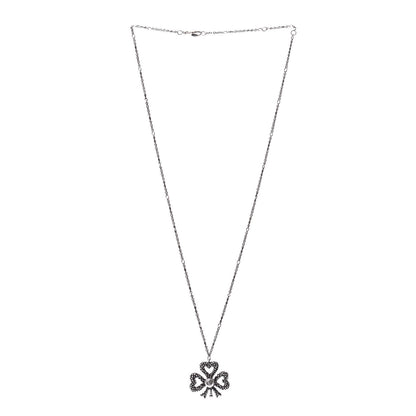Gucci Sterling Silver Heart Ribbon Pendant Necklace 3 of 4