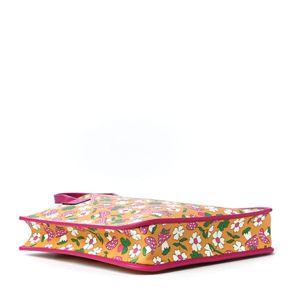 Gucci Canvas Childrens Flower Mushroom Print Tote Pink Yellow 3 of 4