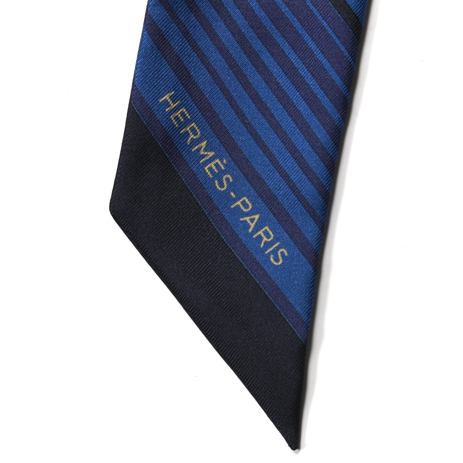Hermes Silk Ex-Libris Twilly Indigo Black Beige 2 of 5