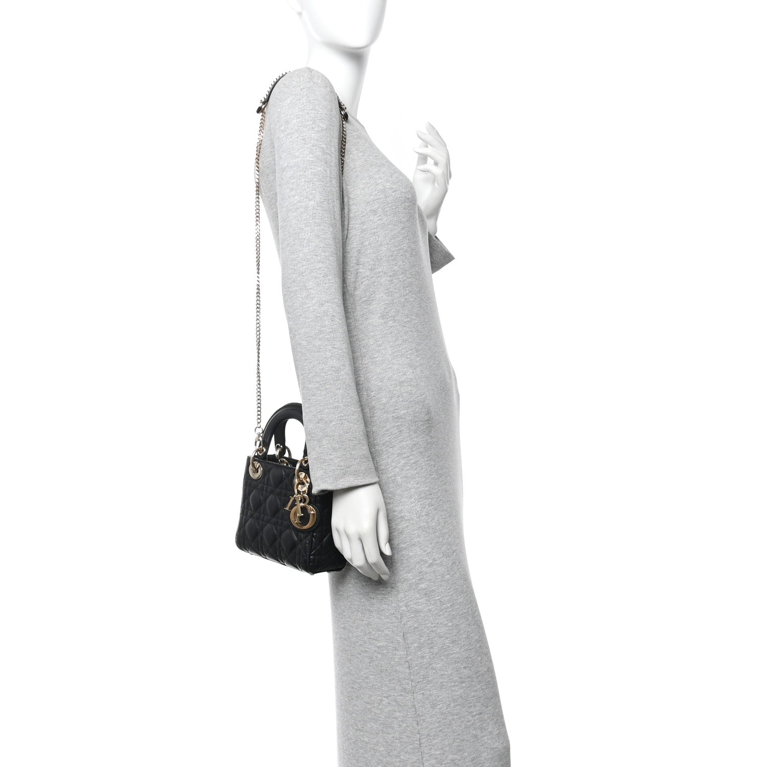 Christian Dior Lambskin Cannage Mini Lady Dior Black 1834871
