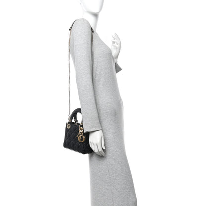 Christian Dior Lambskin Cannage Mini Lady Dior Black 2 of 11
