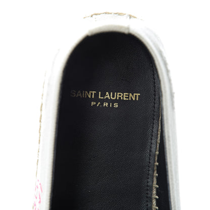 Saint Laurent Canvas Elba Logo Embroidered Espadrilles 41 Panna 6 of 10