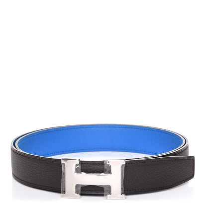 Hermes Polo Bullskin Swift 32mm H Belt 105 Macassar Bleu Hydra 1 of 7