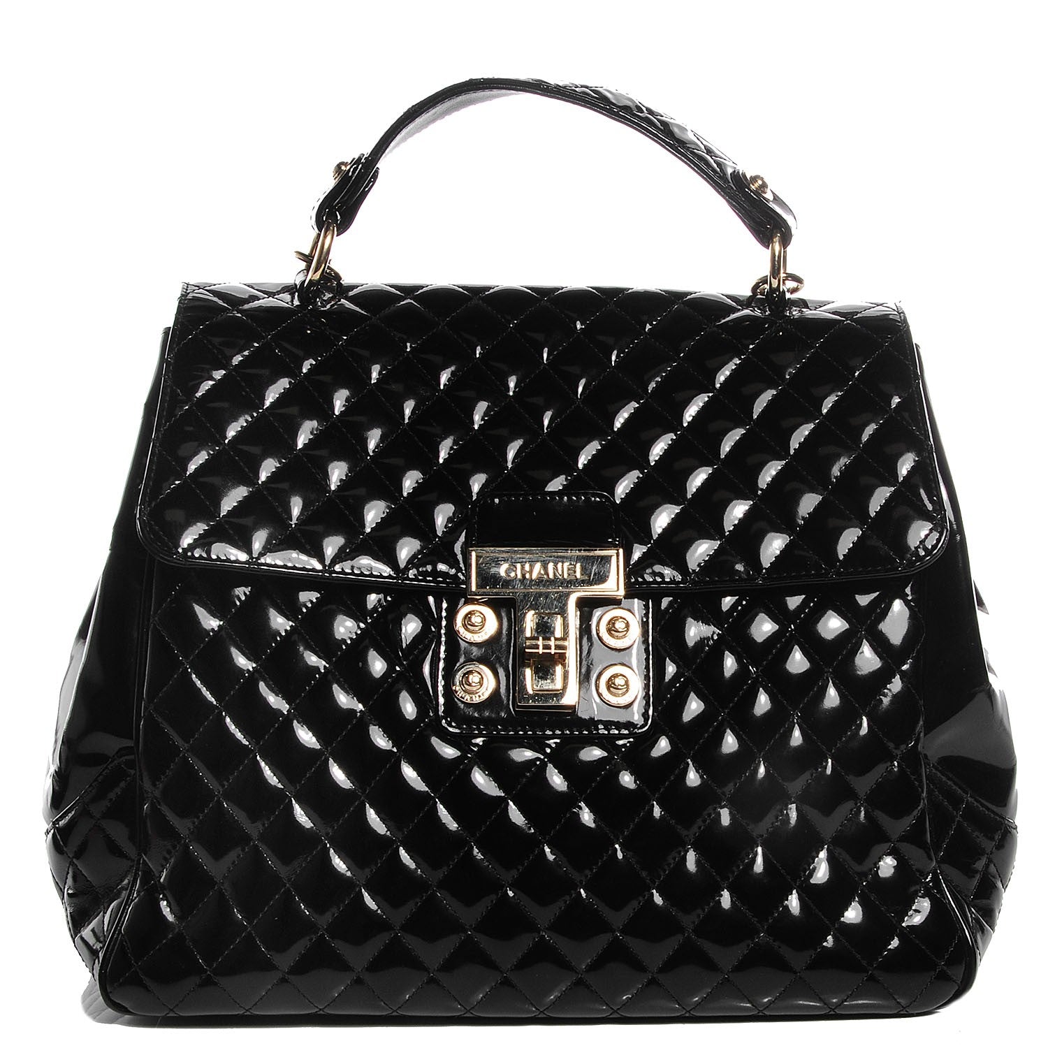 Chanel Glazed Calfskin Quilted Large Mademoiselle Flap Black 1 of 8