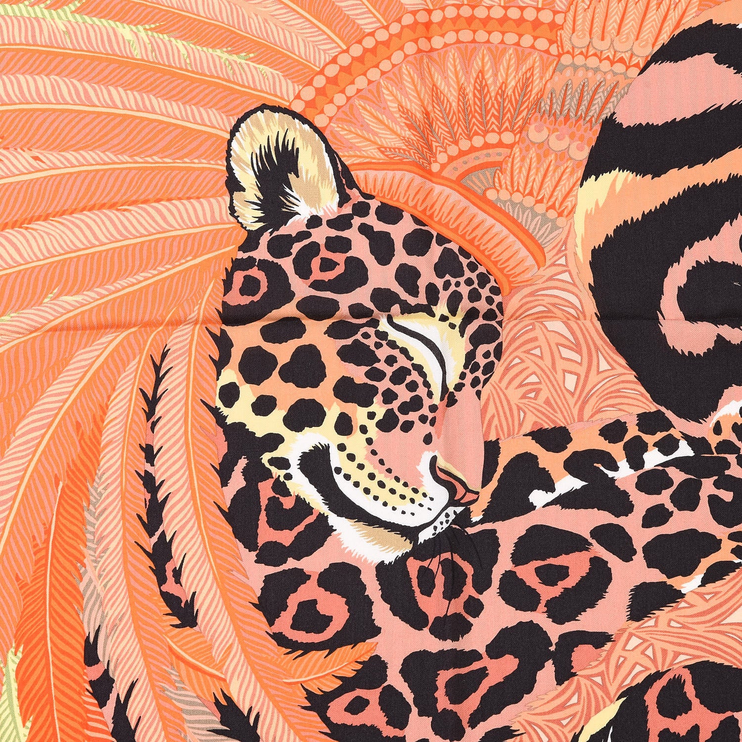 Hermes Cashmere Silk Jaguar Quetzal Shawl 140 3 of 7