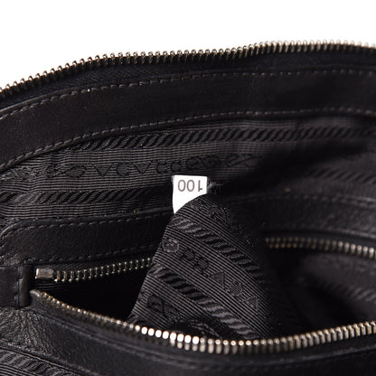 Prada Soft Calfskin Dome Sachel Black 7 of 15