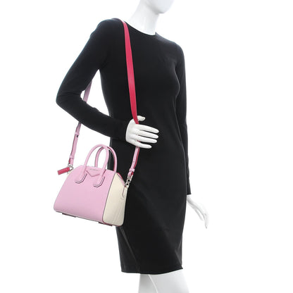 Givenchy Sugar Goatskin Mini Tri-Color Antigona Bright Pink White Fuchsia 2 of 10