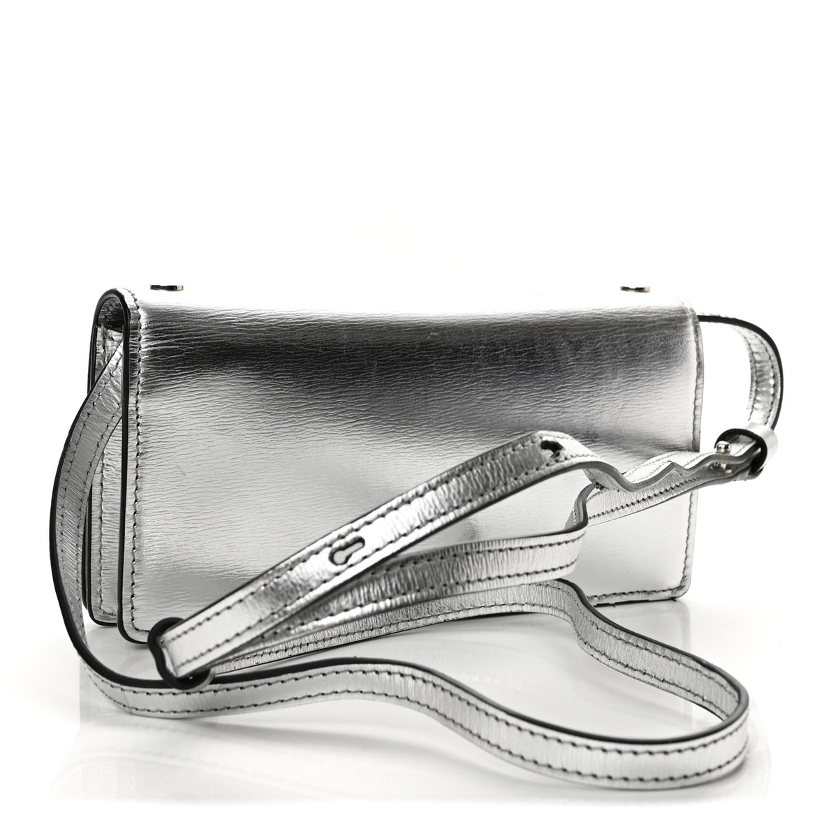 Tom Ford Metallic Palmellato Calfskin TF Mini Bag Silver 3 of 12