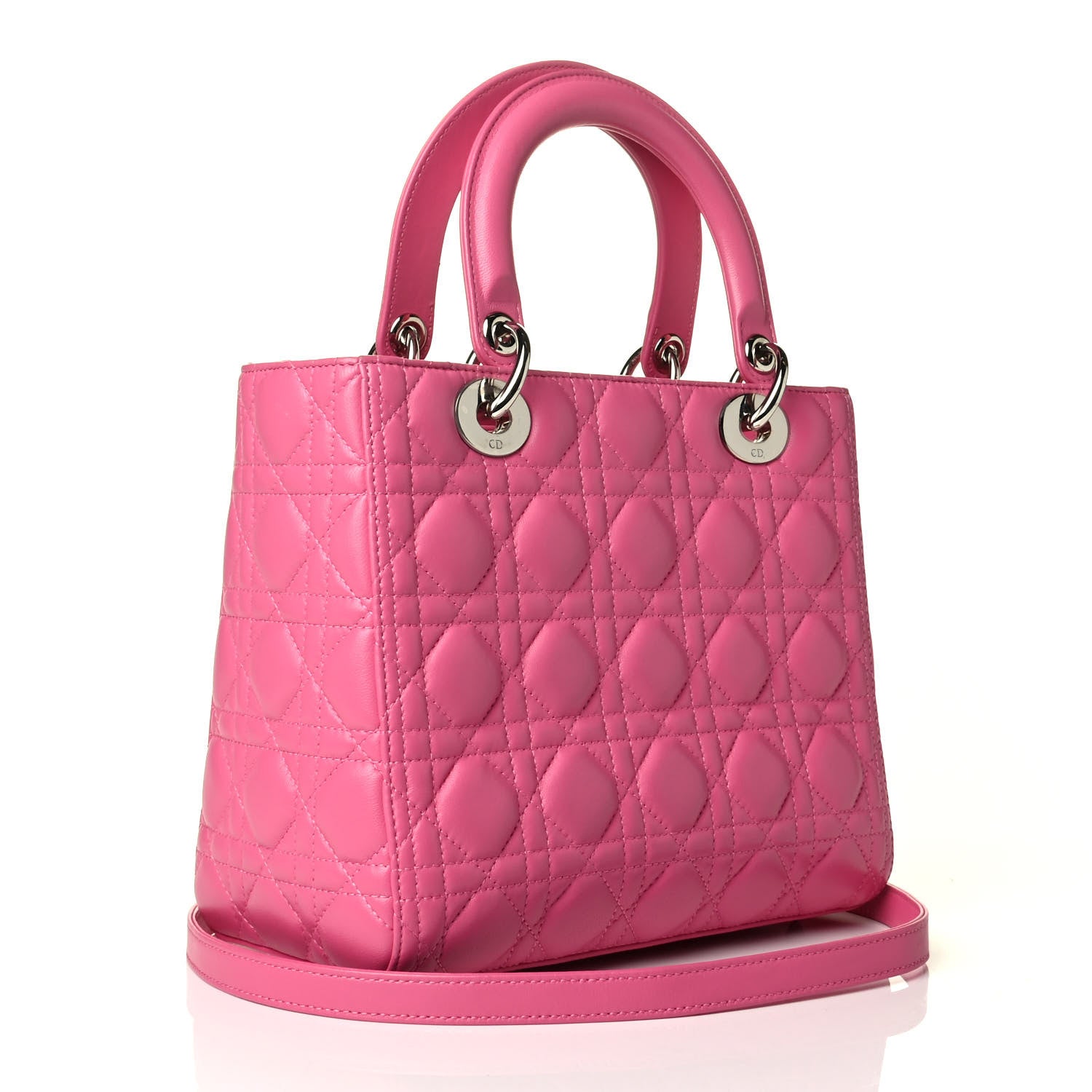 Christian Dior Lambskin Cannage Medium Lady Dior Pink 2 of 7